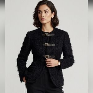 Ralph Lauren Black Bouclé Toggle Jacket #220